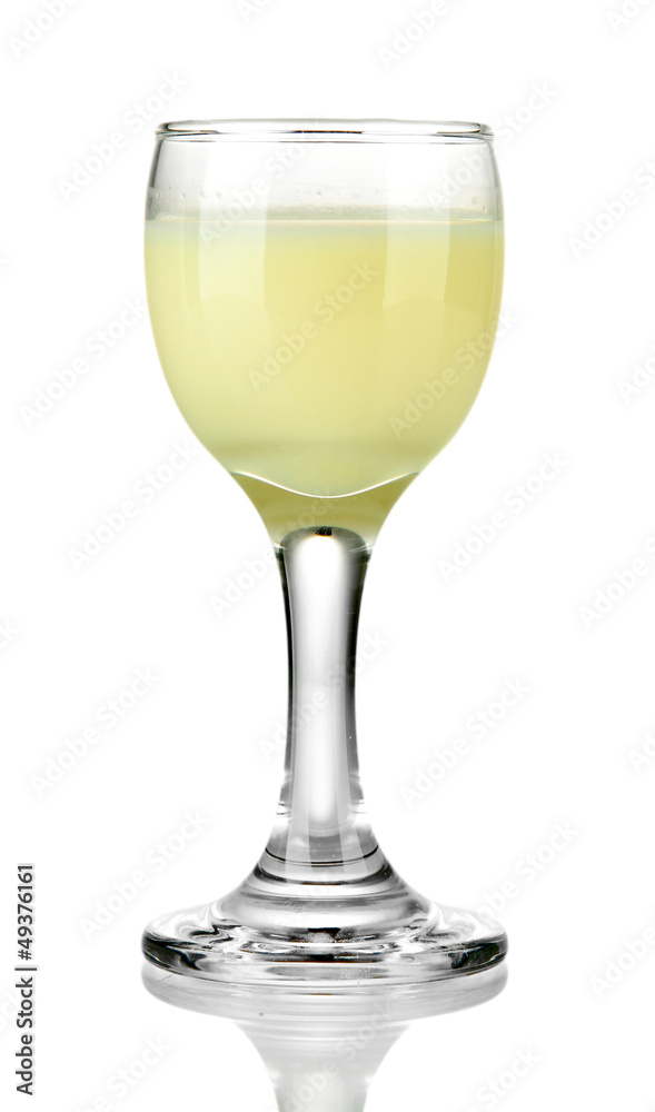 Tasty creamy liquor, isolated on white Tasty creamy liquor, isolated on white