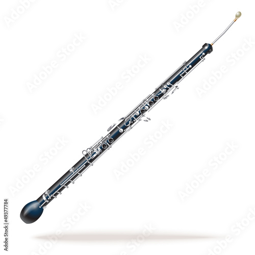 Classical oboe, isolated on white background