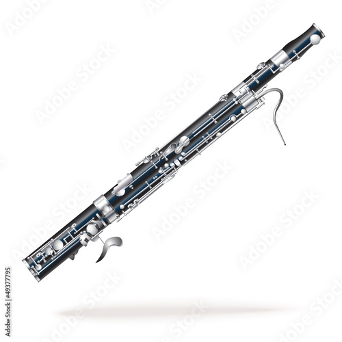 Classical bassoon, isolated on white background