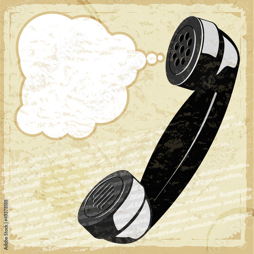Vintage card with the image of the handset
