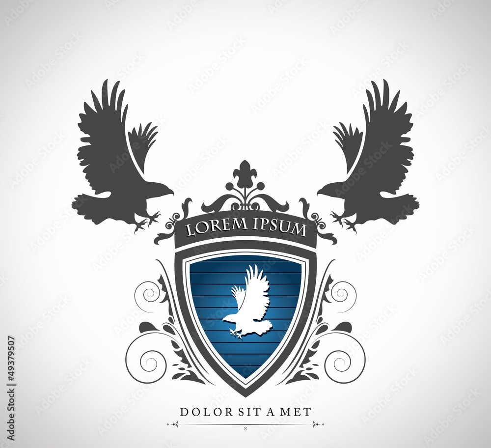 Fototapeta premium Vintage emblem with eagles with a place for Your text