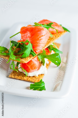 Smoked Salmon Canapes with Cream Cheese