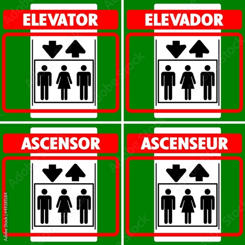 CARTELLI INDICATORI ASCENSORE MULTILINGUE