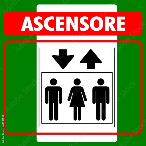 CARTELLO INDICATORE ASCENSORE IN ITALIANO