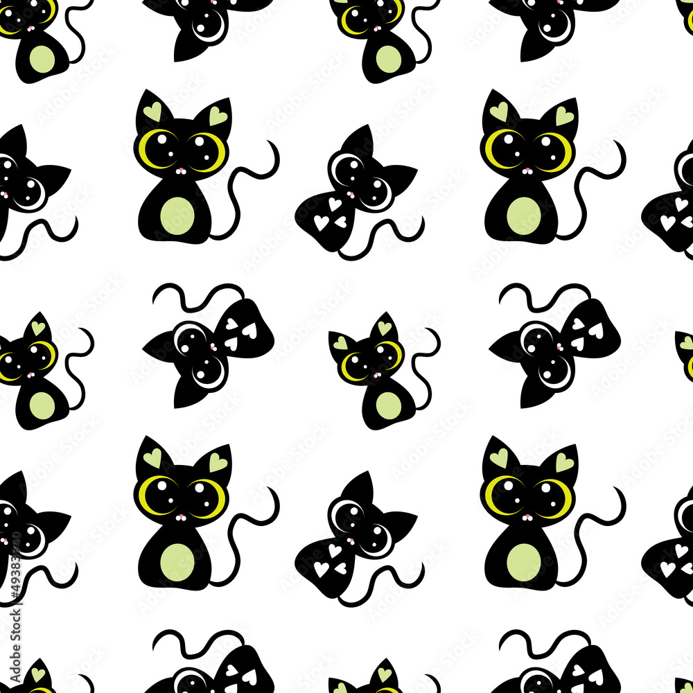 Seamless kitten background