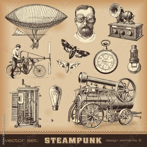 Obraz Elementy projektu Steampunk