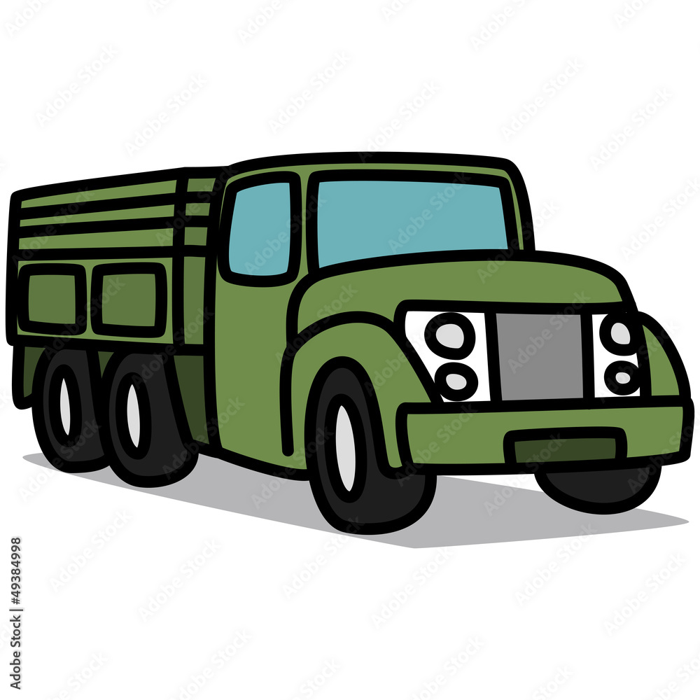 Cartoon Car 55 : Military Truck