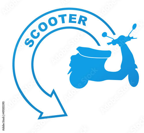 scooter sur symbole bleu