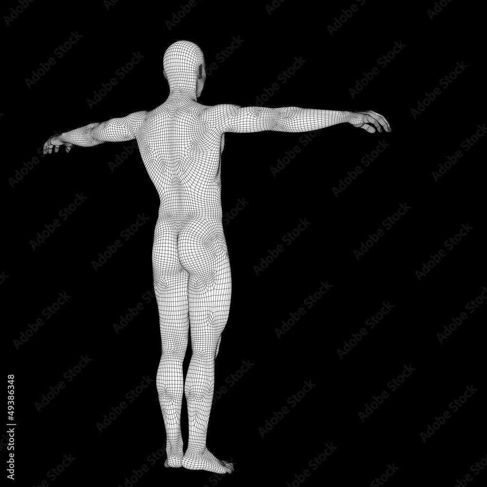 High resolution conceptual 3d man standing over black background High resolution conceptual 3d man standing over black background