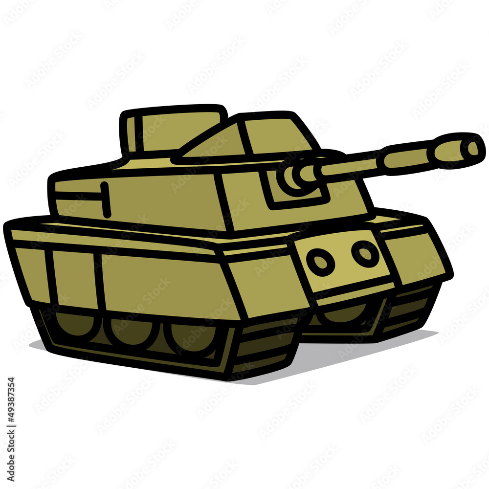 Cartoon Car 63 : Military Tank Stock Vector | Adobe Stock