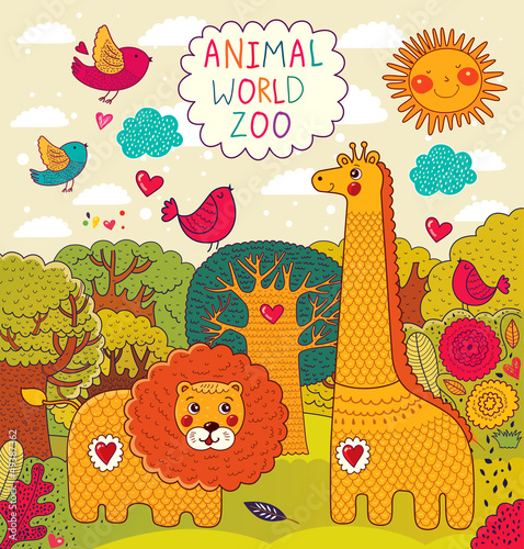 Vector illustration with animals