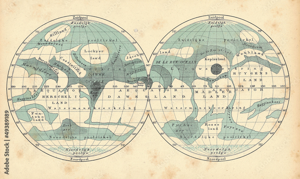 Obraz premium Mars.Vintage map