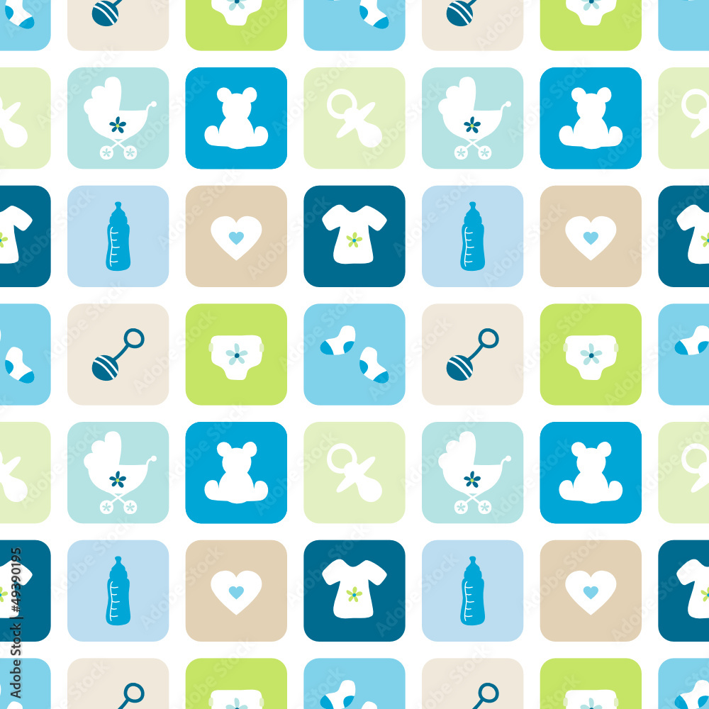 Seamless Pattern Baby Symbols Boy Seamless Pattern Baby Symbols Boy
