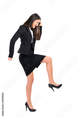 woman shoe stepping