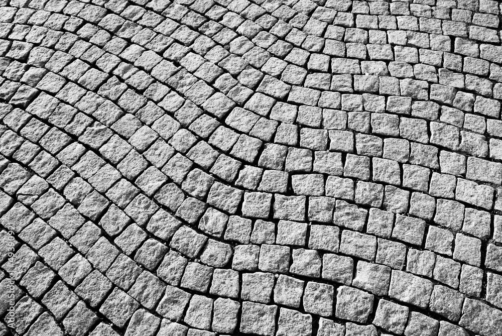 Pavement Floor Background in black and white