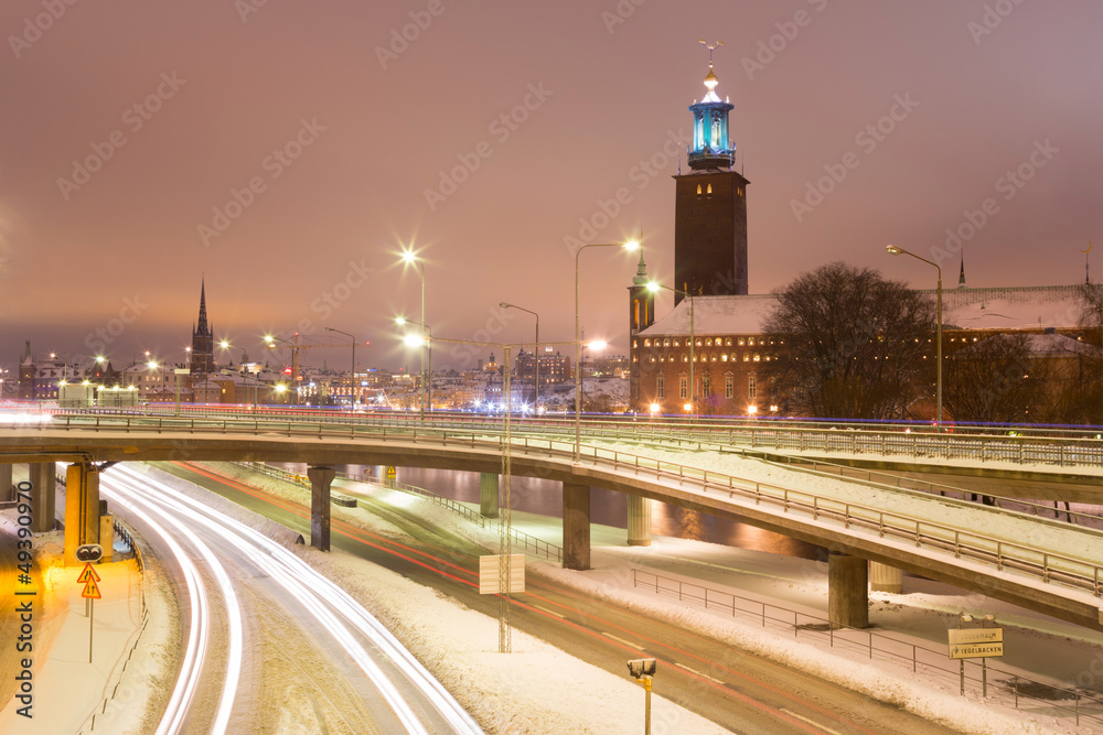 Fototapeta premium Stockholm Cityhall at night Sweden