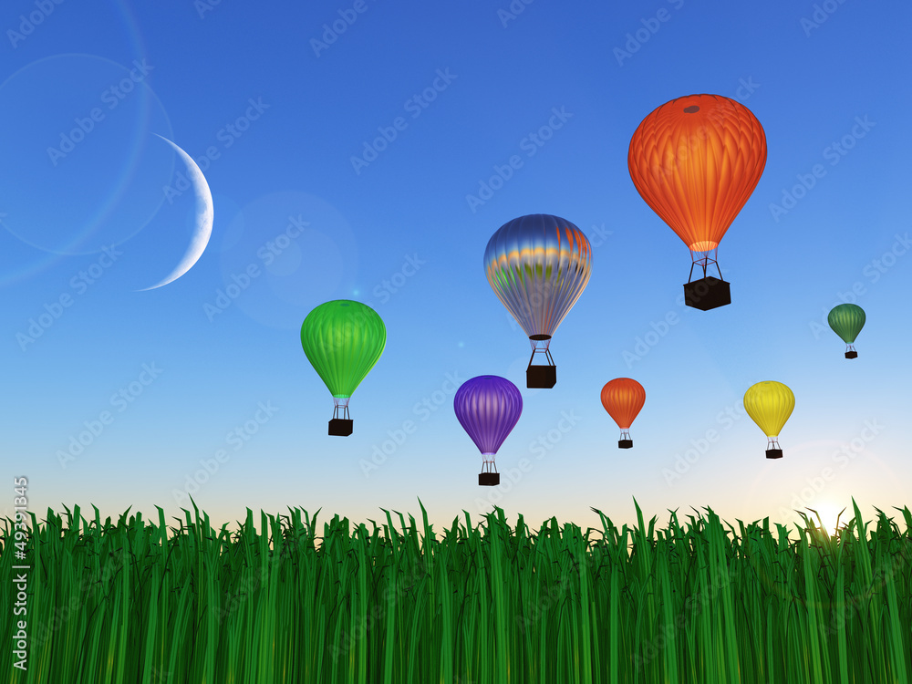 Naklejka premium Hot Air Balloon