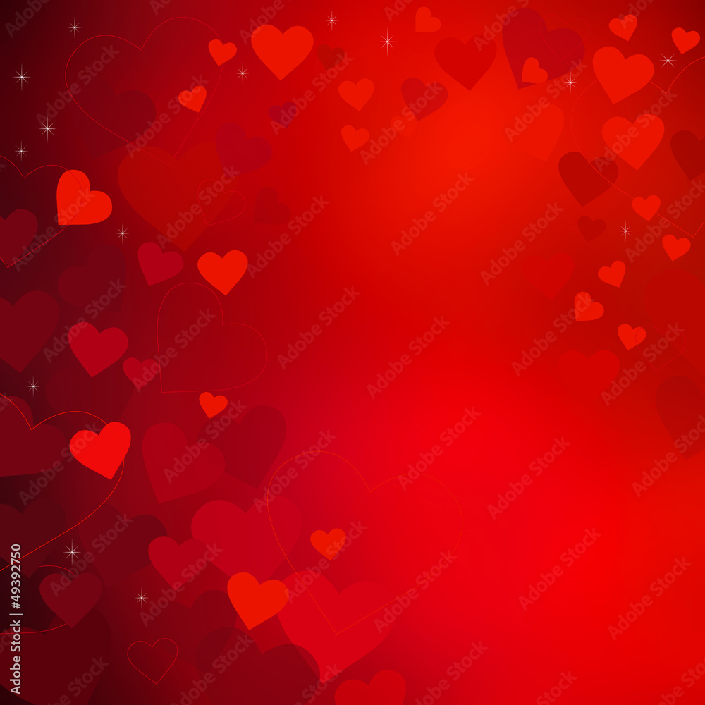 Red heart abstract background
