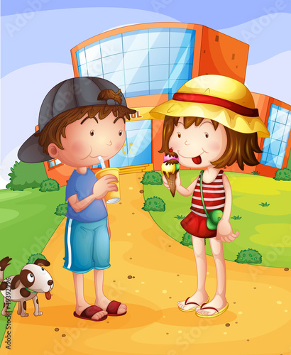 A boy and a girl having conversion