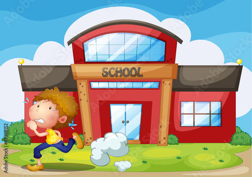 A kid running