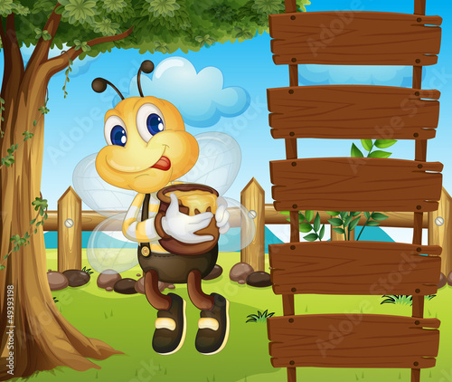 A bee and the empty signboards