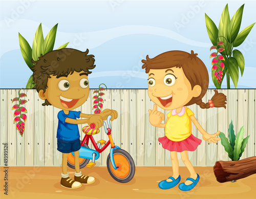 Two children talking