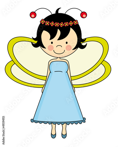 Hada infantil con un vestido azul