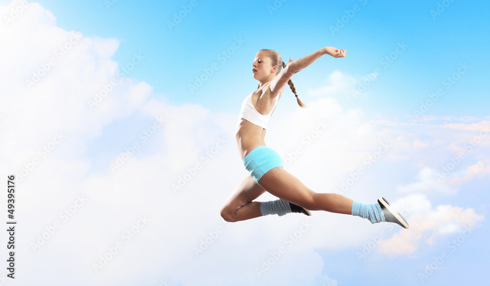 Image of sport woman jumping