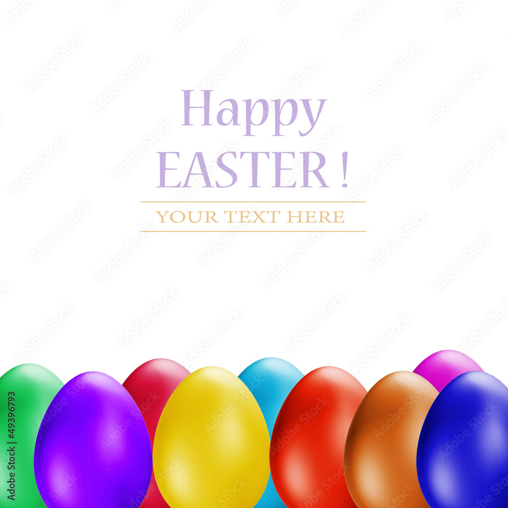 Easter Eggs on white background. Easter eggs border Easter Eggs on white background. Easter eggs border
