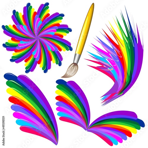 Rainbow Colors Paint and Brush-Colori Arcobaleno e Pennello