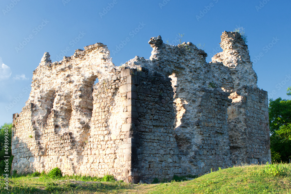 castle ruins in Ukraine village Seredne