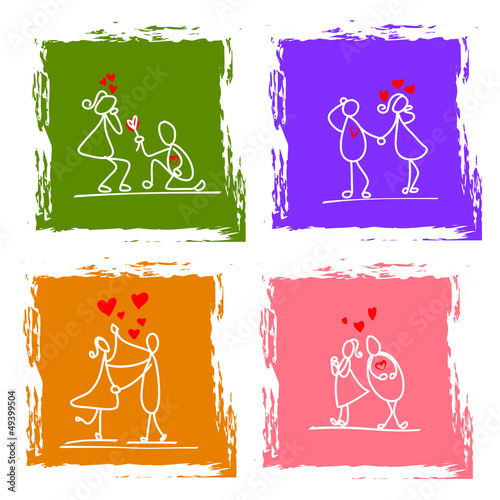 hand-drawn character love couple