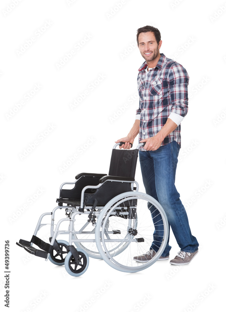 Portrait of young man with wheelchair Portrait of young man with wheelchair