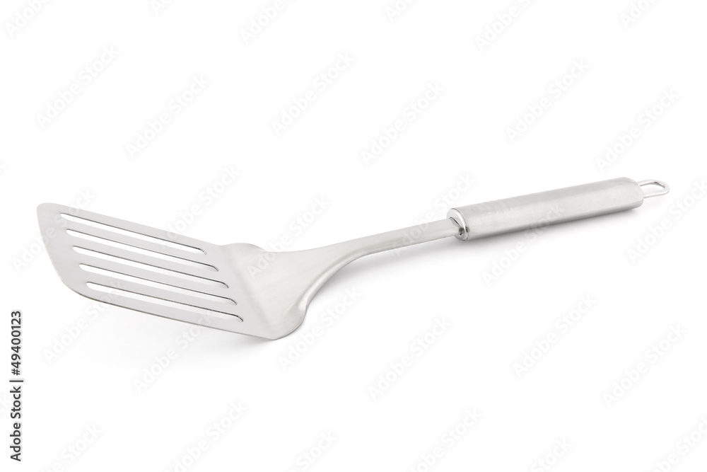 Silver spatula on white Silver spatula on white