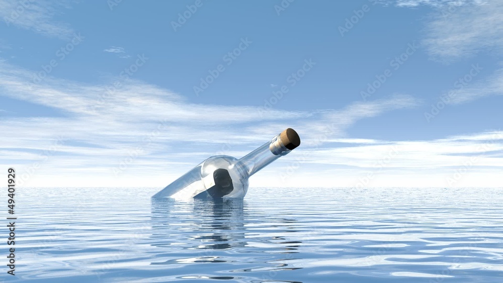 Help bottle and leaving boat - 3D render
