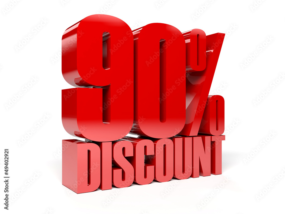 90 percent discount. Concept 3D illustration. 90 percent discount. Concept 3D illustration.