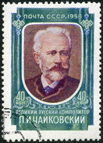 USSR - 1958: shows Pyotr Ilyich Tchaikovsky (1840-1893) photo