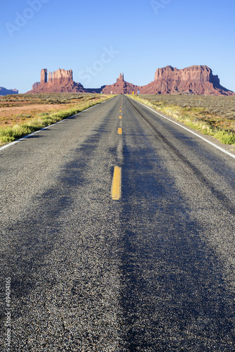 Famous long Road to the Monument Valley