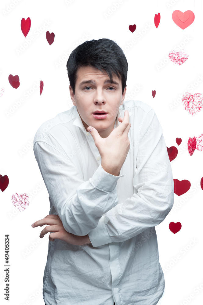 young gentle brunette man young gentle brunette man