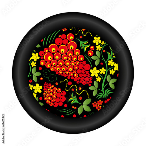 Plate pattern Khokhloma