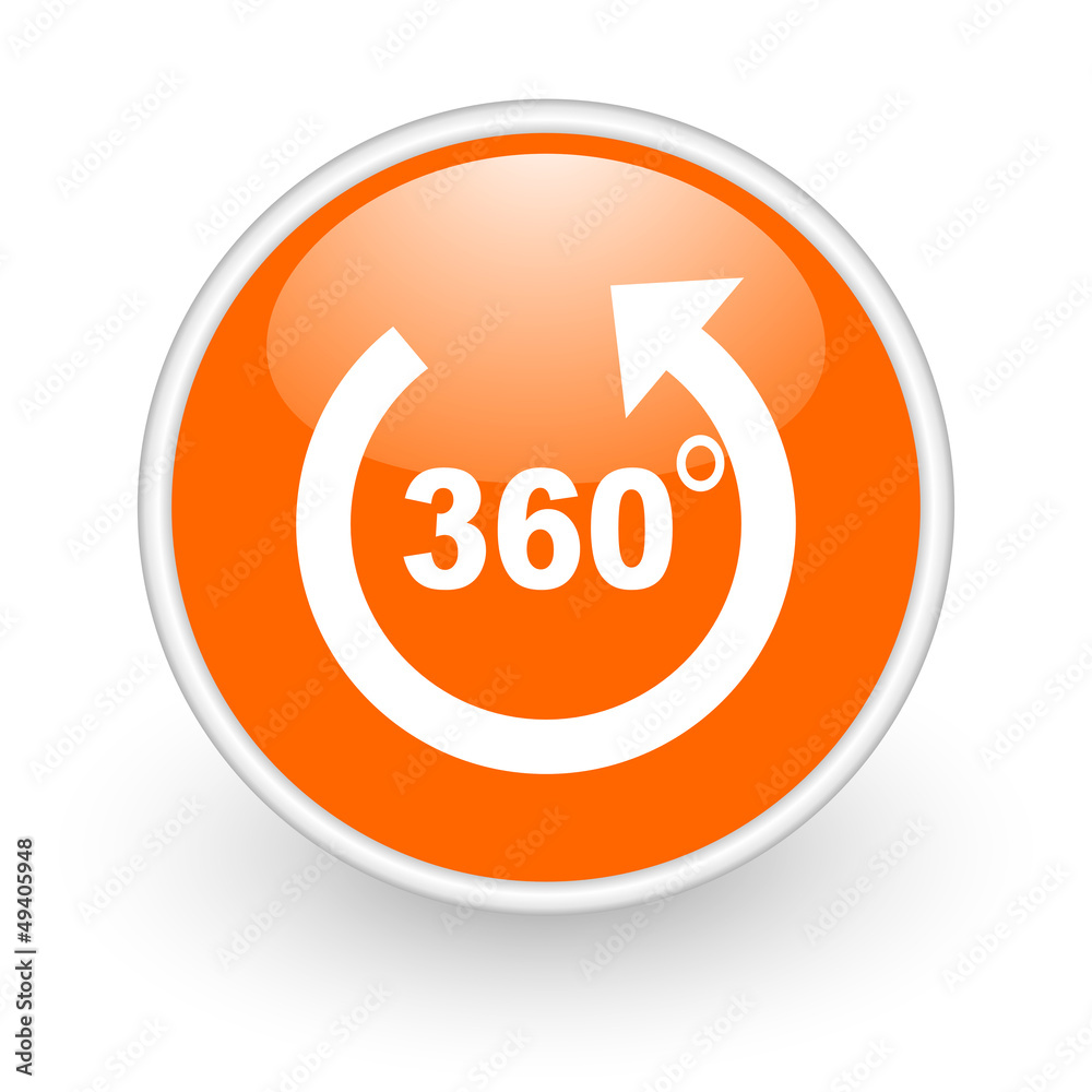 360 degrees panorama orange circle glossy web icon 360 degrees panorama orange circle glossy web icon