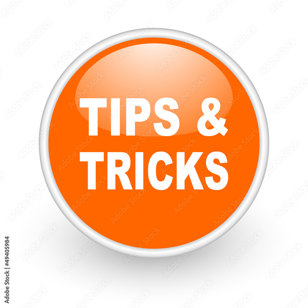 tips orange circle glossy web icon on white background tips orange circle glossy web icon on white background