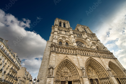 Paris. Beautiful view of Notre Dame Cathedral
