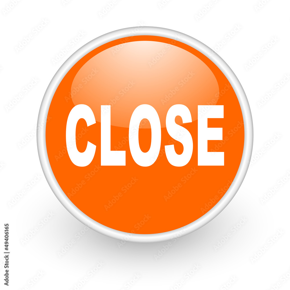 close orange circle glossy web icon on white background close orange circle glossy web icon on white background