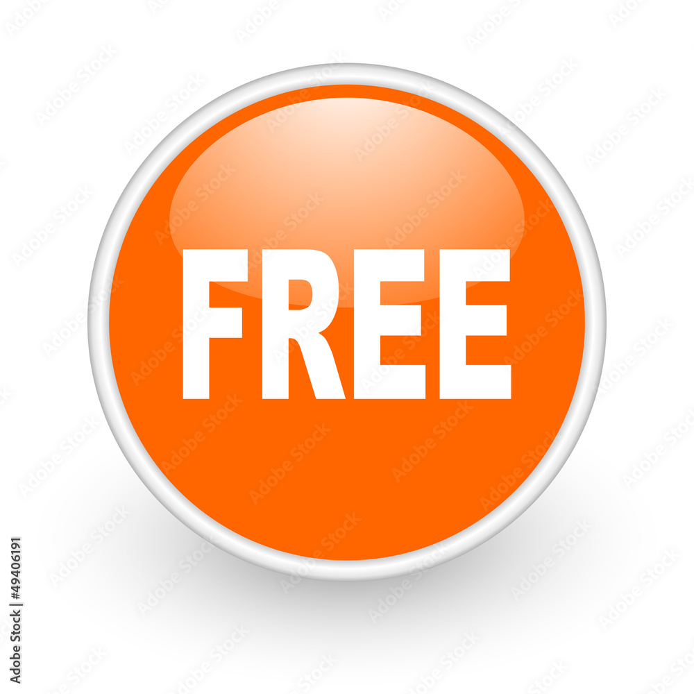 free orange circle glossy web icon on white background free orange circle glossy web icon on white background
