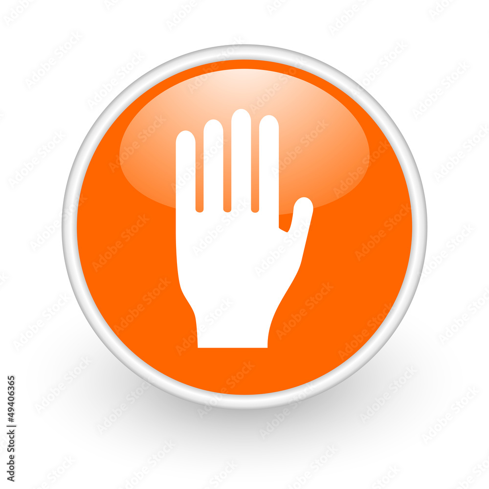 stop orange circle glossy web icon on white background stop orange circle glossy web icon on white background