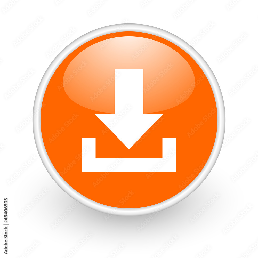download orange circle glossy web icon on white background download orange circle glossy web icon on white background