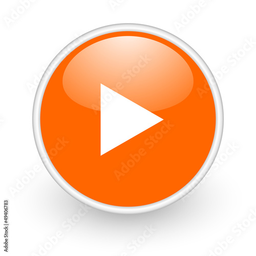 play orange circle glossy web icon on white background Free Download play orange circle glossy web icon on white background - GFXLoad