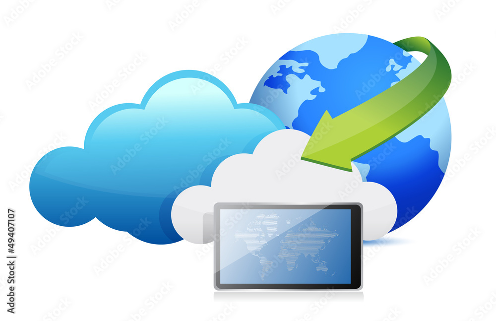 tablet cloud computing moving concept tablet cloud computing moving concept