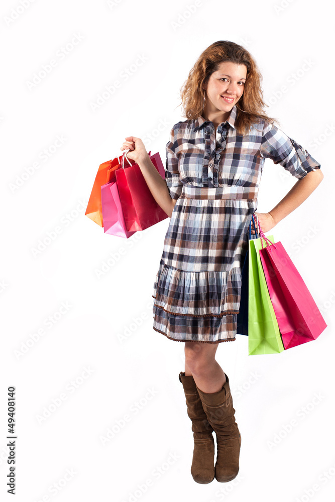 Ragazza che fa shopping